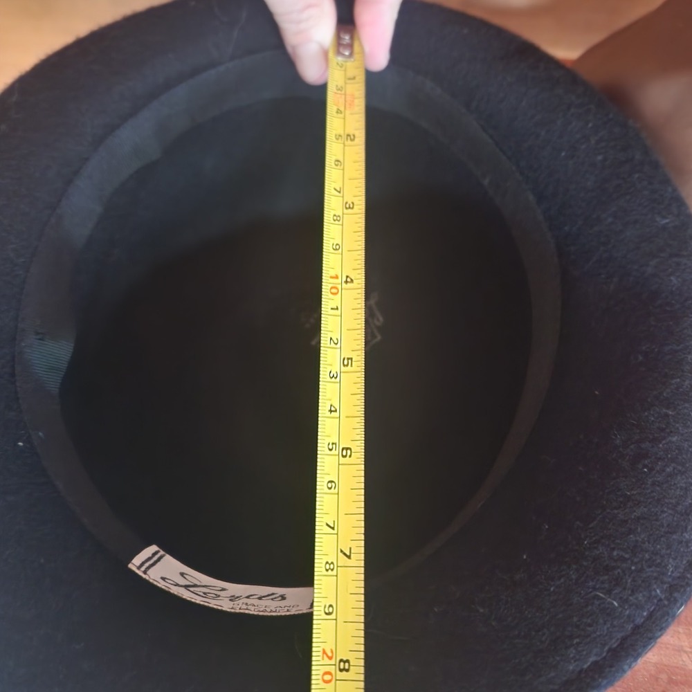 Vintage Lancaster for Lords 100% Felt Wool Black Cloche Trilby Hat Satin Ribbon - Picture 8 of 8